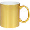Taza de cerámica dorada y plateada. Reforzada (Caja de 36 pzas) Blue Heat