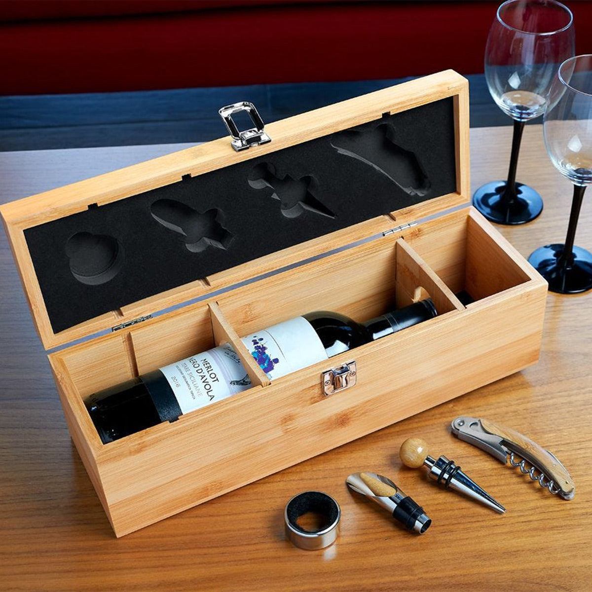 SET PARA VINOS VERDOT - BEIGE