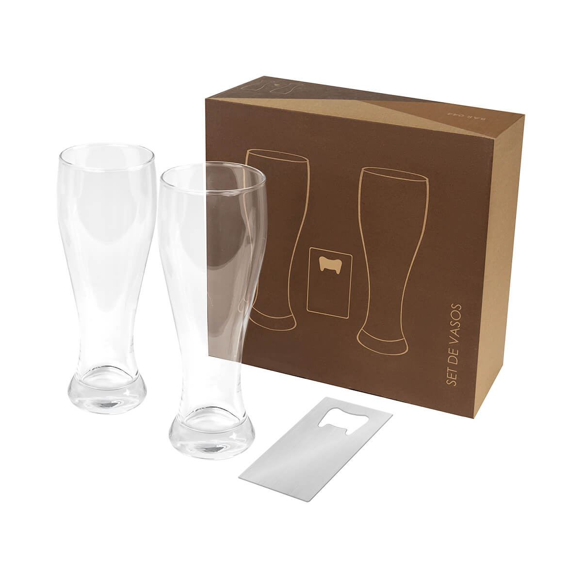 SET DE VASOS PARA CERVEZA MALTIS - PLATA