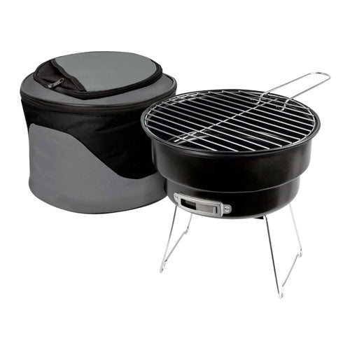 ASADOR CON HIELERA CAMPING - NEGRO