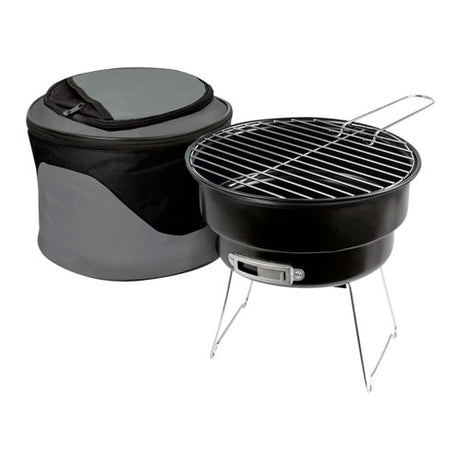 ASADOR CON HIELERA CAMPING - NEGRO