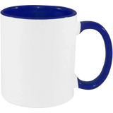 Taza de cerámica 11oz Blanca Interior y asa de colores (Caja de 36) Color Make