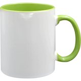 Taza de cerámica 11oz Blanca Interior y asa de colores (Caja de 36) Color Make