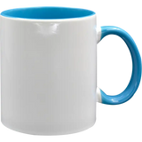 Taza de cerámica 11oz Blanca Interior y asa de colores (Caja de 36) Color Make