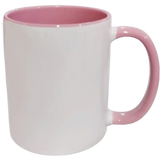 Taza de cerámica 11oz Blanca Interior y asa de colores (Caja de 36) Color Make