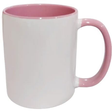 Taza de cerámica 11oz Blanca Interior y asa de colores (Caja de 36) Color Make