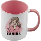 Taza de cerámica 11oz Blanca Interior y asa de colores (Caja de 36) Color Make