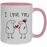 Taza de cerámica 11oz Blanca Interior y asa de colores (Caja de 36) Color Make