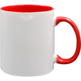 Taza de cerámica 11oz Blanca Interior y asa de colores (Caja de 36) Color Make