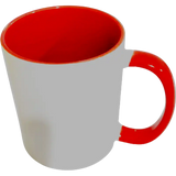 Taza de cerámica 11oz Blanca Interior y asa de colores (Caja de 36) Color Make