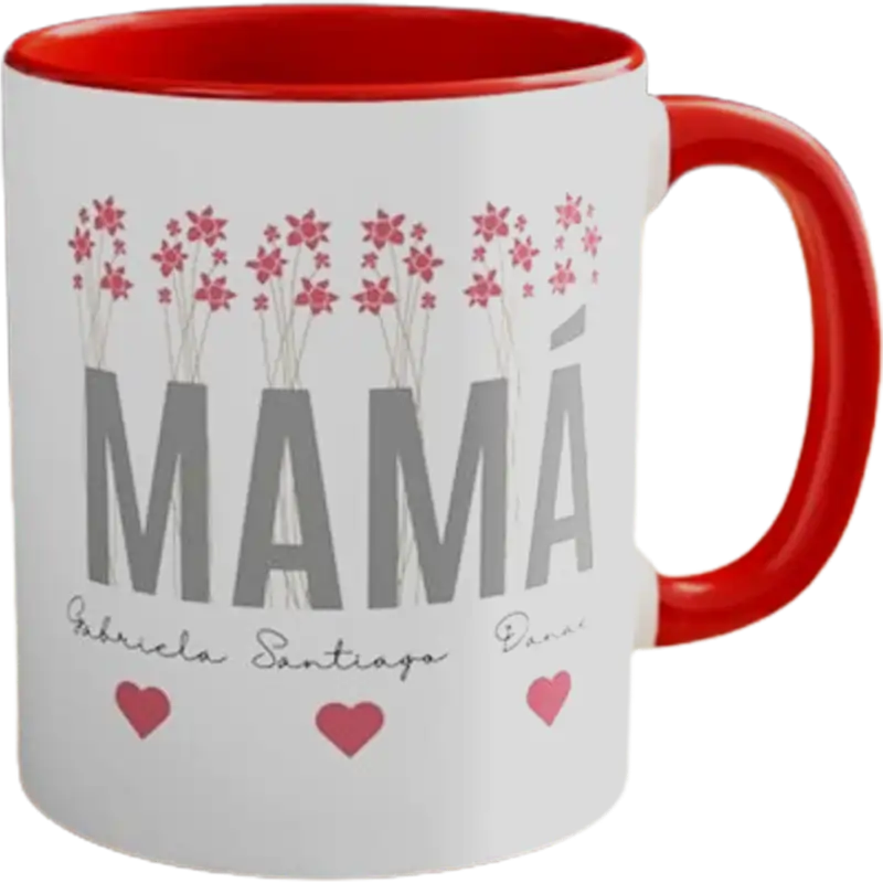 Taza de cerámica 11oz Blanca Interior y asa de colores (Caja de 36) Color Make