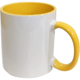 Taza de cerámica 11oz Blanca Interior y asa de colores (Caja de 36) Color Make