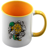 Taza de cerámica 11oz Blanca Interior y asa de colores (Caja de 36) Color Make
