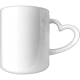 Taza de cerámica 11oz Blanca Con asa de corazón (Caja de 36) Color Make