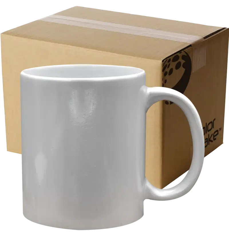 Taza de cerámica 11oz Perlada blanco (Caja de 36) Color Make