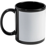 Taza de cerámica 11oz Negra  Ventana blanca (Caja de 36) Color Make