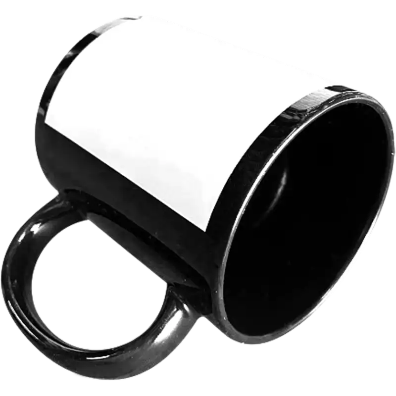 Taza de cerámica 11oz Negra  Ventana blanca (Caja de 36) Color Make