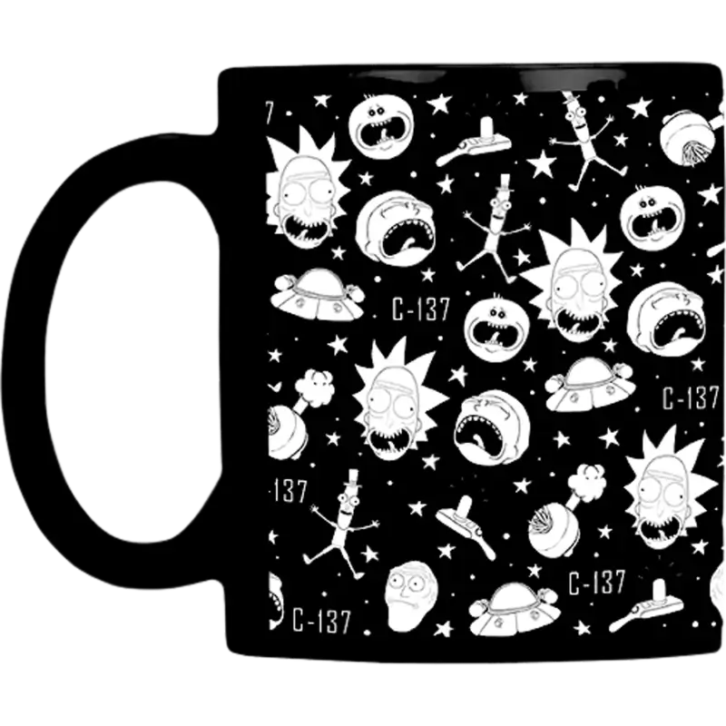 Taza de cerámica 11oz Negra  Ventana blanca (Caja de 36) Color Make