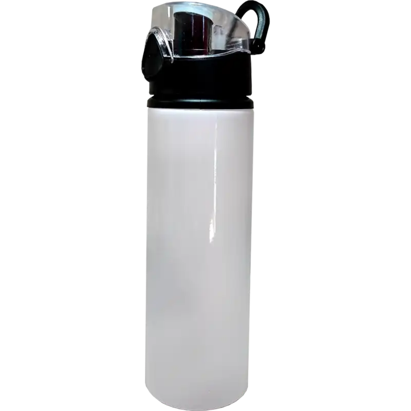 Botella de aluminio 750ml Blanca Botón presionable (Caja de 24 pzas) Color Make