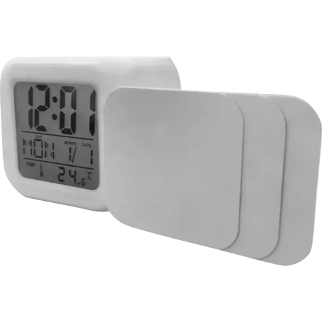 Reloj Alarma Cuadrado Sublimable (Caja de 10) Color Make