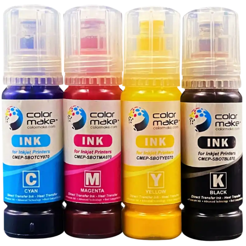 Tinta de sublimación Bote 70ml (Kit de 4 Colores CMYK) Color Make