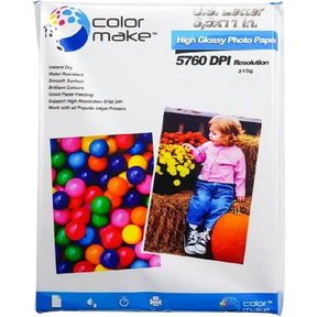 Papel fotográfico 210gr High Glossy Tamaño A4 Color Make | 1 paquete | SKU CFFGLNA020210GNA-1 | Color Make