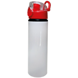 Botella de aluminio 750ml. Blanca. Botón presionable roja ColorMake