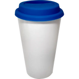 Vaso Tumbler de cerámica 15oz. Cónico con tapa de silicón
