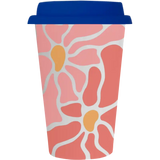 Vaso Tumbler de cerámica 15oz. Cónico con tapa de silicón