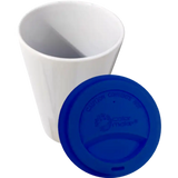 Vaso Tumbler de cerámica 15oz. Cónico con tapa de silicón