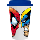 Vaso Tumbler de cerámica 15oz. Cónico con tapa de silicón