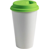 Vaso Tumbler de cerámica 15oz. Cónico con tapa de silicón