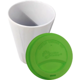 Vaso Tumbler de cerámica 15oz. Cónico con tapa de silicón