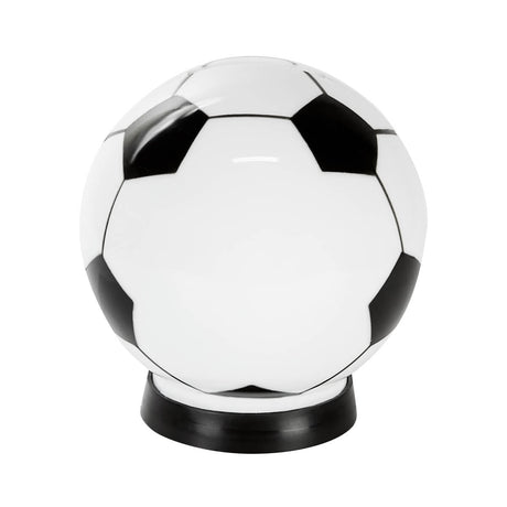 ALCANCÍA EN FORMA DE BALÓN - BLANCO CON NEGRO