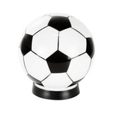 ALCANCÍA EN FORMA DE BALÓN - BLANCO CON NEGRO