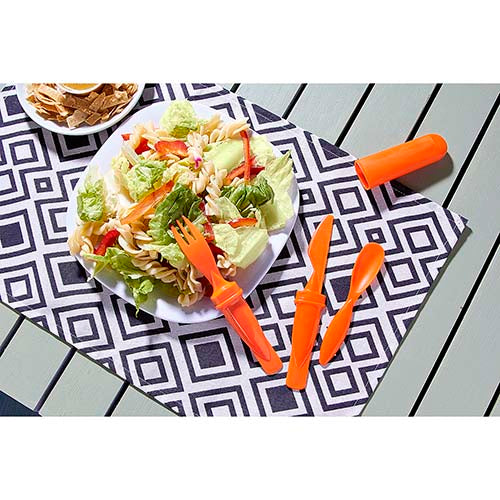 CUBIERTOS PICNIC - NARANJA
