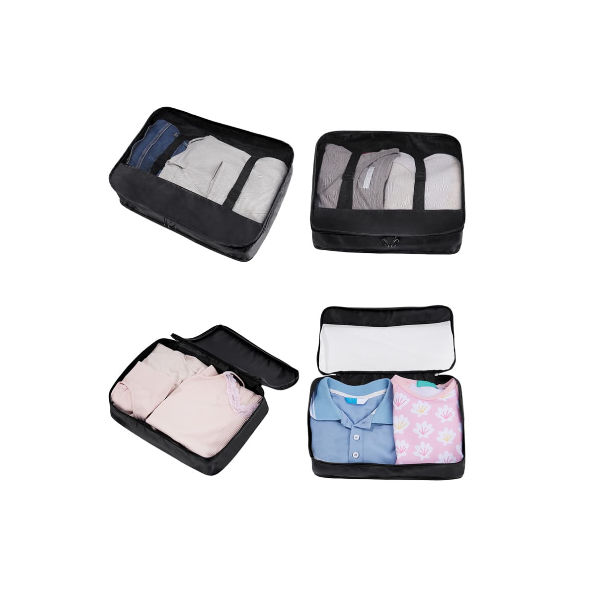 SET ORGANIZADOR DE VIAJE DEVIKA - NEGRO