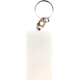 Llavero de Acero Blanco Rectangular con Herraje