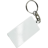 Llavero de Acero Blanco Rectangular con Herraje