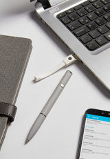 BOLÍGRAFO USB 8 GB ROOT - GRIS