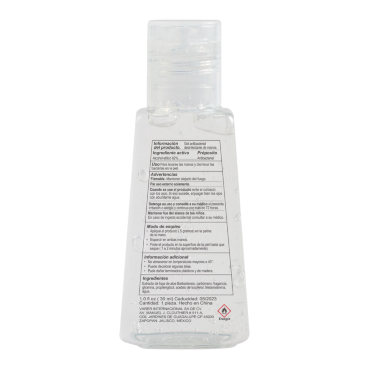 SANITIZANTE EN BOTE CUADRADO - BLANCO TRASLUCIDO