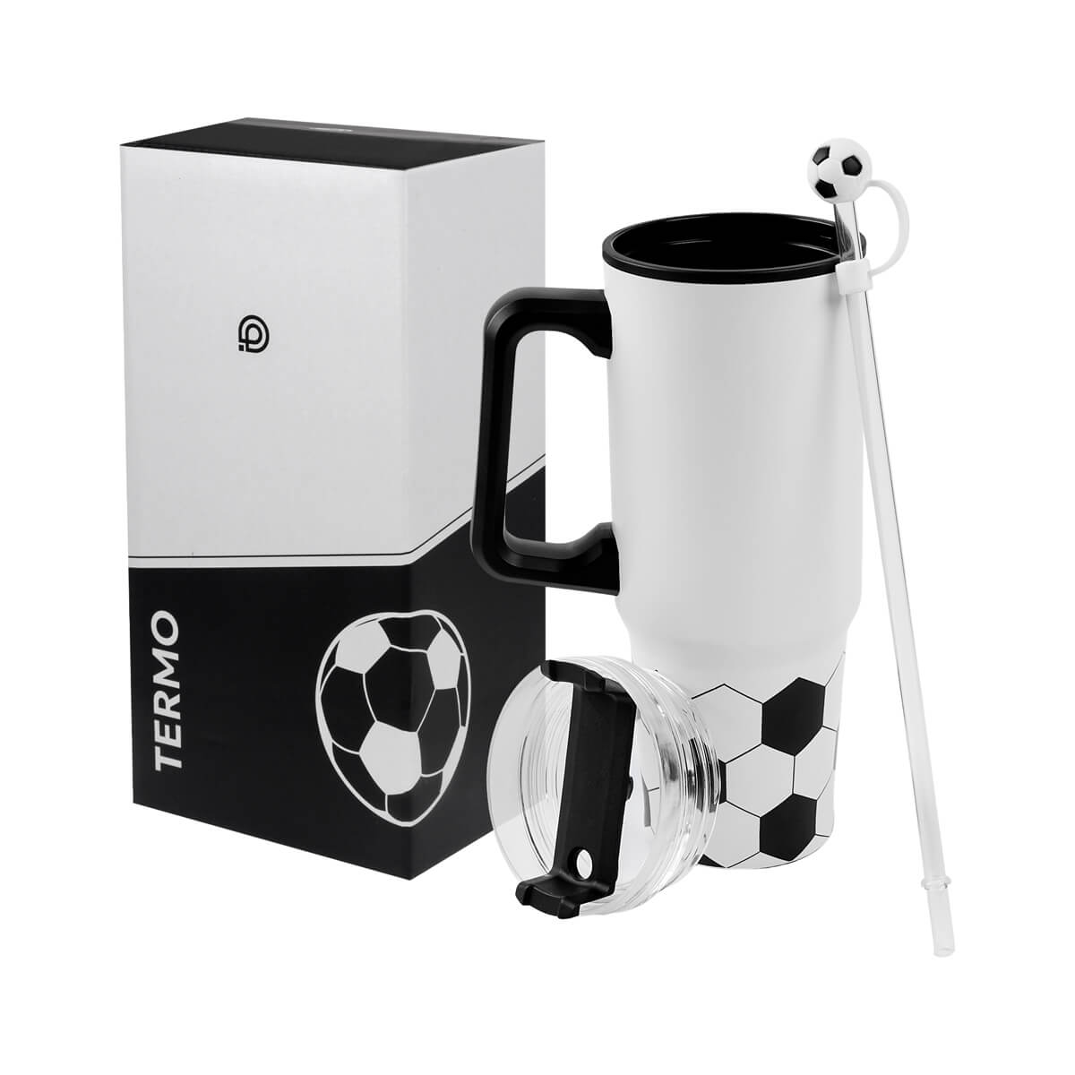 TERMO SOCCER - BLANCO CON NEGRO