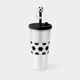 VASO SOCCER - BLANCO CON NEGRO