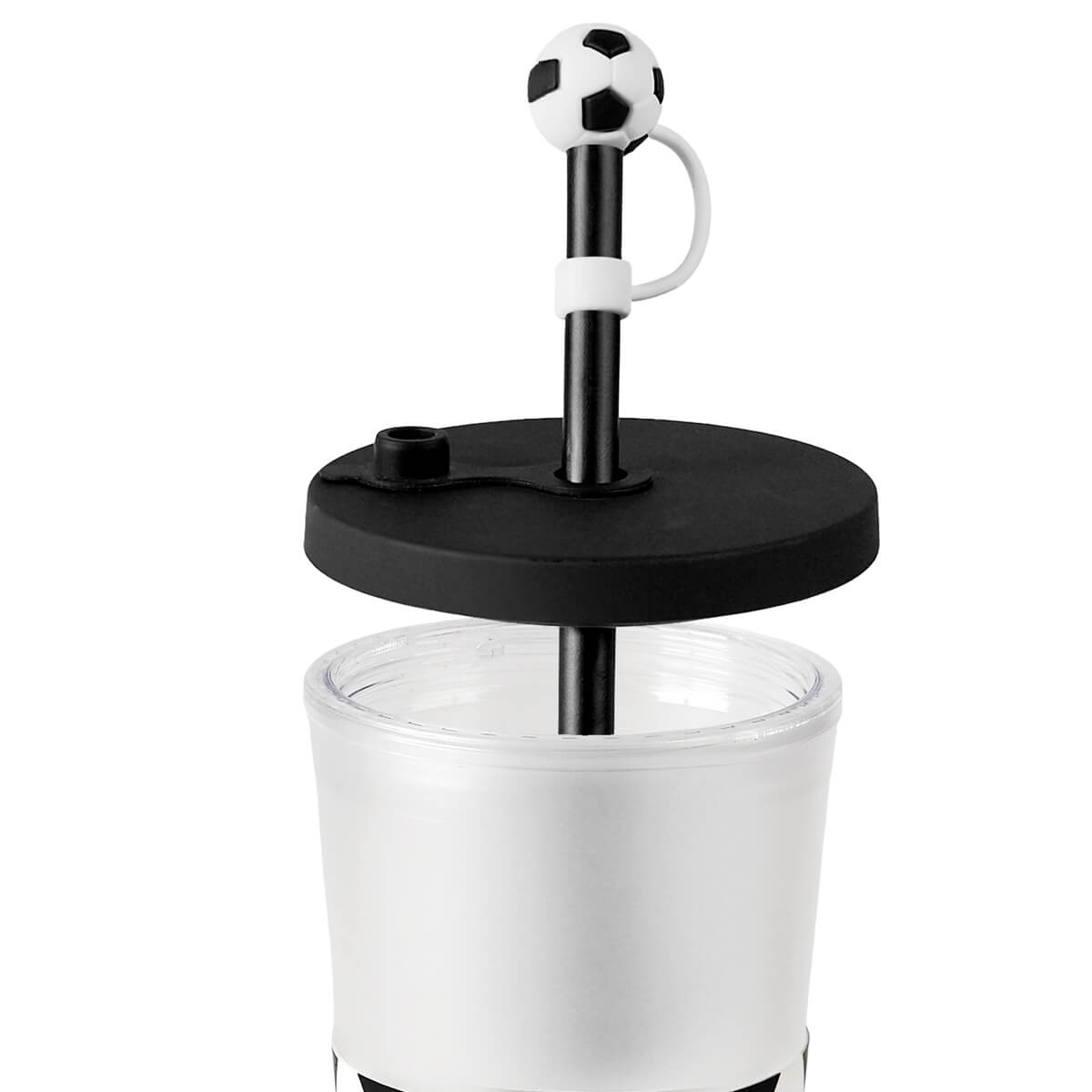 VASO SOCCER - BLANCO CON NEGRO