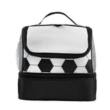 LONCHERA SOCCER - BLANCO CON NEGRO