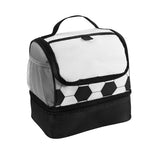 LONCHERA SOCCER - BLANCO CON NEGRO