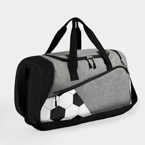 MALETA DEPORTIVA SOCCER - BLANCO CON NEGRO