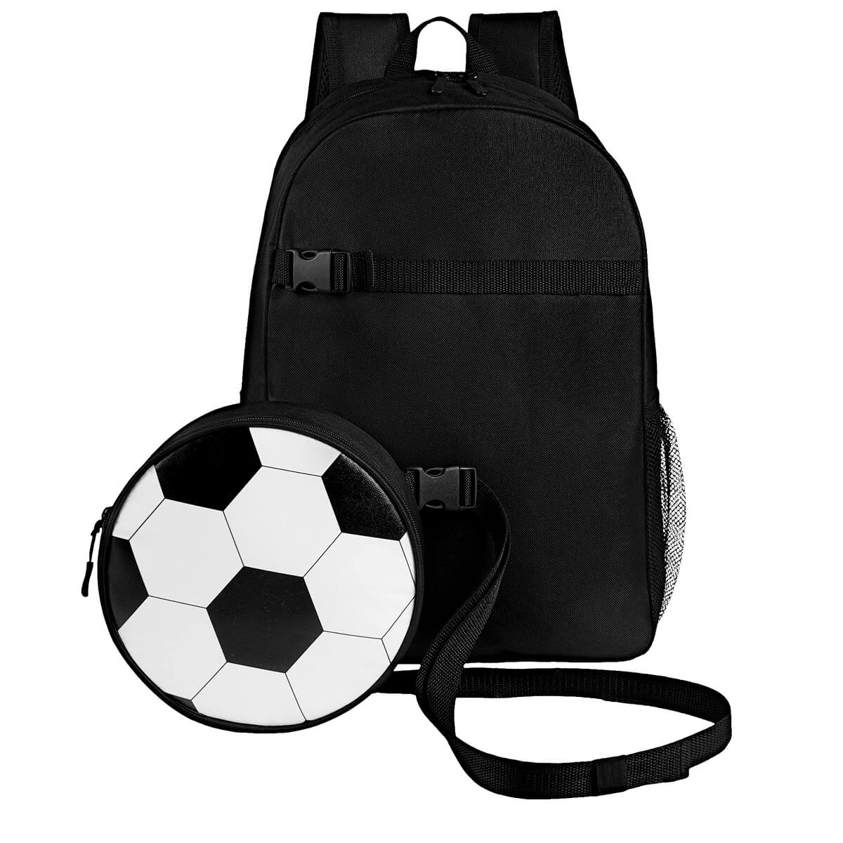 MOCHILA SOCCER - BLANCO CON NEGRO
