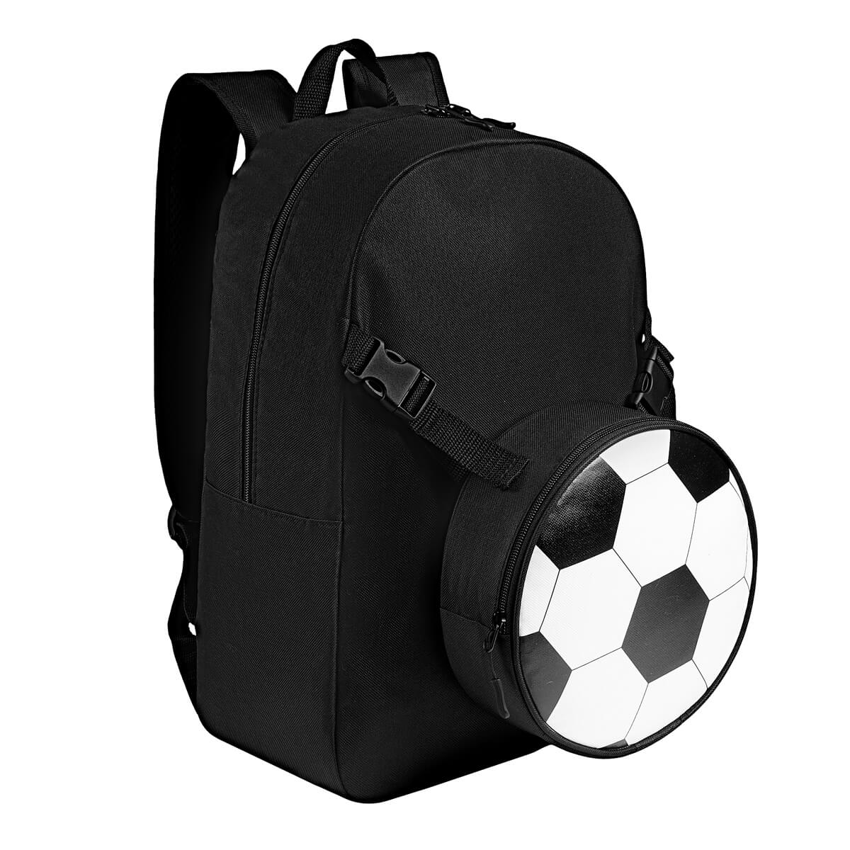 MOCHILA SOCCER - BLANCO CON NEGRO