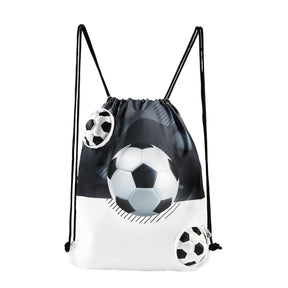 BOLSA-MOCHILA MÁGICA SOCCER - BLANCO CON NEGRO